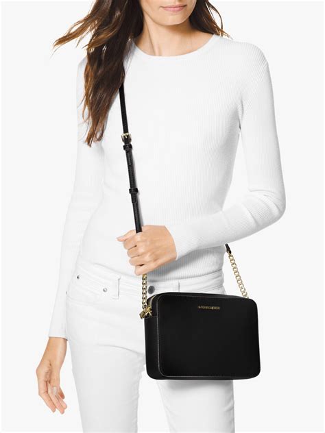 michael kors black saffiano purse|michael kors leather crossbody bag.